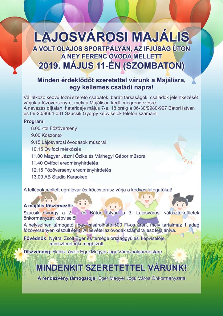 2019 Május Elsejei Programok Eger Népkert